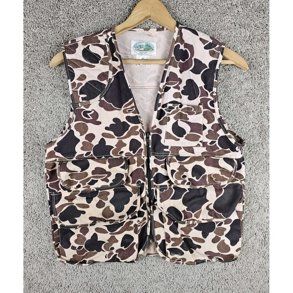 Vintage 1980s‎ Frogskin Camo Bird Hunting Vest Wilderness Unlimited Mens Medium